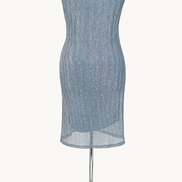 New Formal Plus Size Dress w/ Round Neck Sequins Embroidery & Relaxed Fit T9001 - Picture 6 of 9